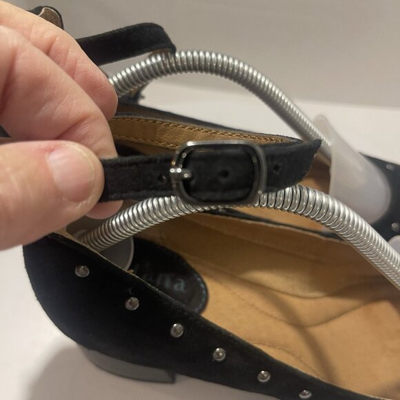 Montana Artisan crafted Suede Studded Ankle Strap Shoes In Black Sz 6.5M 4015821 - Picture 7 of 16